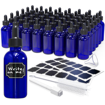 Cobalt Blue Dropper Bottles - 2 Oz.