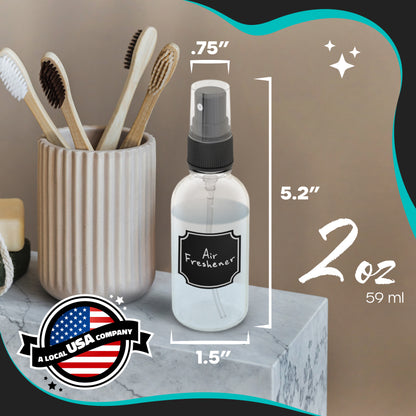 Clear Glass Spray Bottles - 2 Oz.