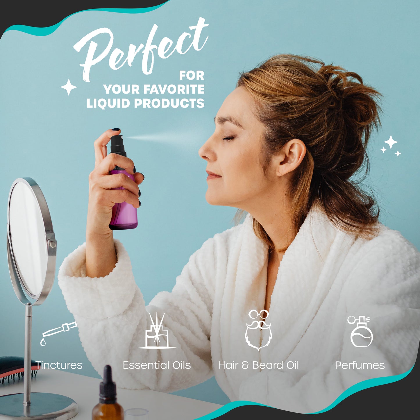 Clear Glass Spray Bottles - 2 Oz.