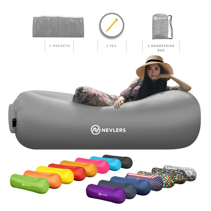 Inflatable Lounger - Gray - 1 pack