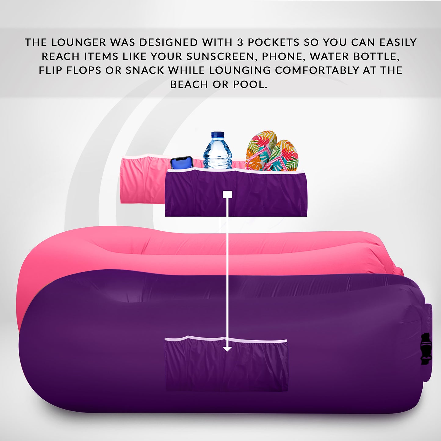 Inflatable Loungers - Pink/Purple - 2 Pack