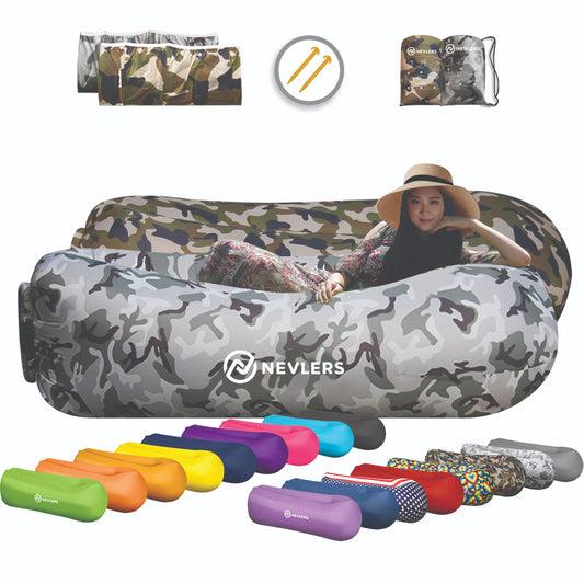 Inflatable Loungers - Green & Gray Camo - 2 Pack