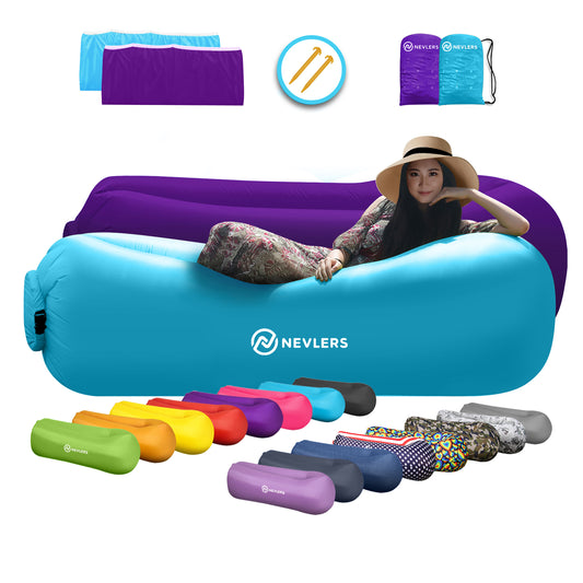 Inflatable Loungers - Blue/Purple - 2 Pack