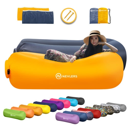 Inflatable Loungers - Navy/Saffron - 2 Pack