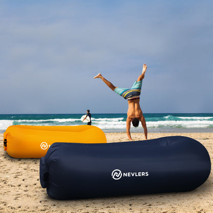 Inflatable Loungers - Navy/Saffron - 2 Pack