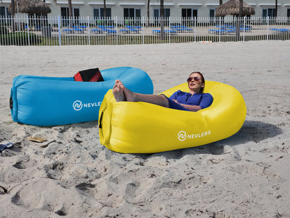 Inflatable Loungers - Blue/Yellow - 2 Pack