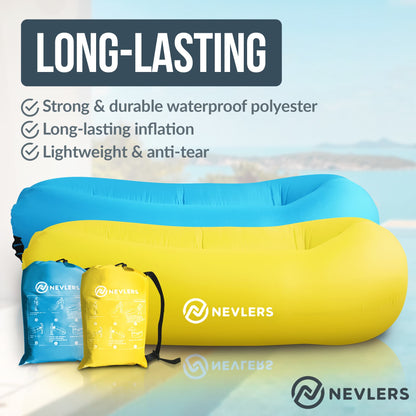 Inflatable Loungers - Blue/Yellow - 2 Pack