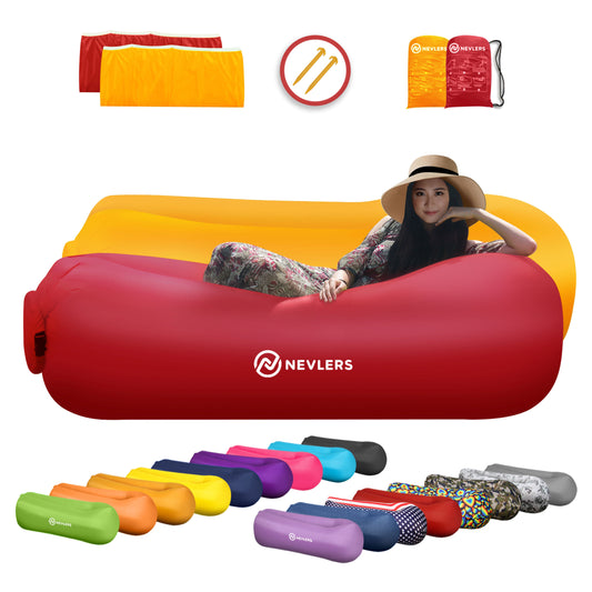 Inflatable Loungers - Red/Saffron - 2 Pack