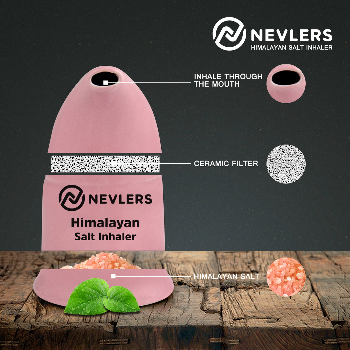 Nevlers Himalayan Salt Inhaler - Pink