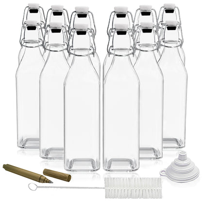 Swing Top Glass Bottles | Square Shape