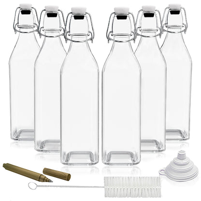 Swing Top Glass Bottles | Square Shape