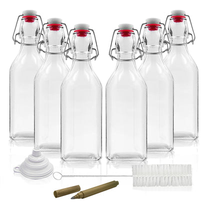 Swing Top Glass Bottles | Square Shape