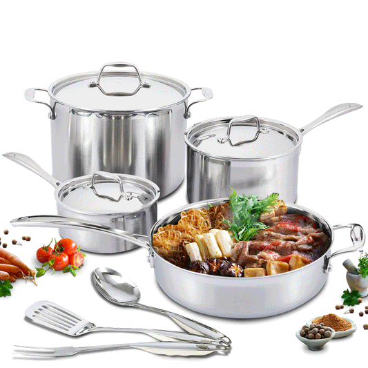 Stainless Steel Pots & Pans | Stainless Steel Lids - 10 PCS