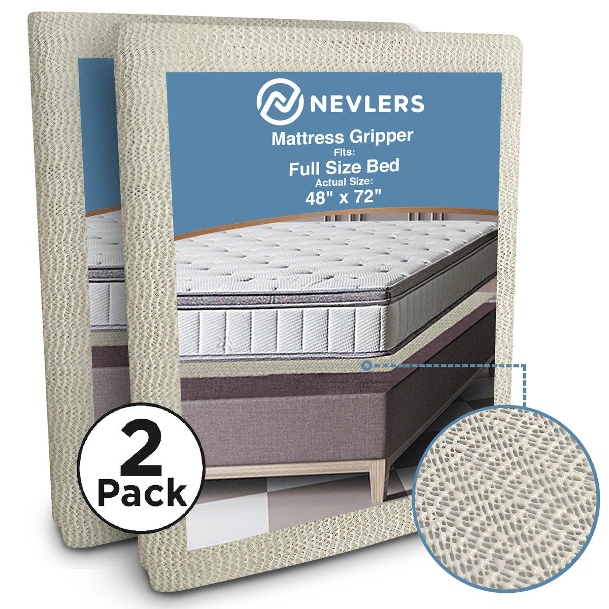 Mattress Gripper Pads - Full Size - 2 Pack