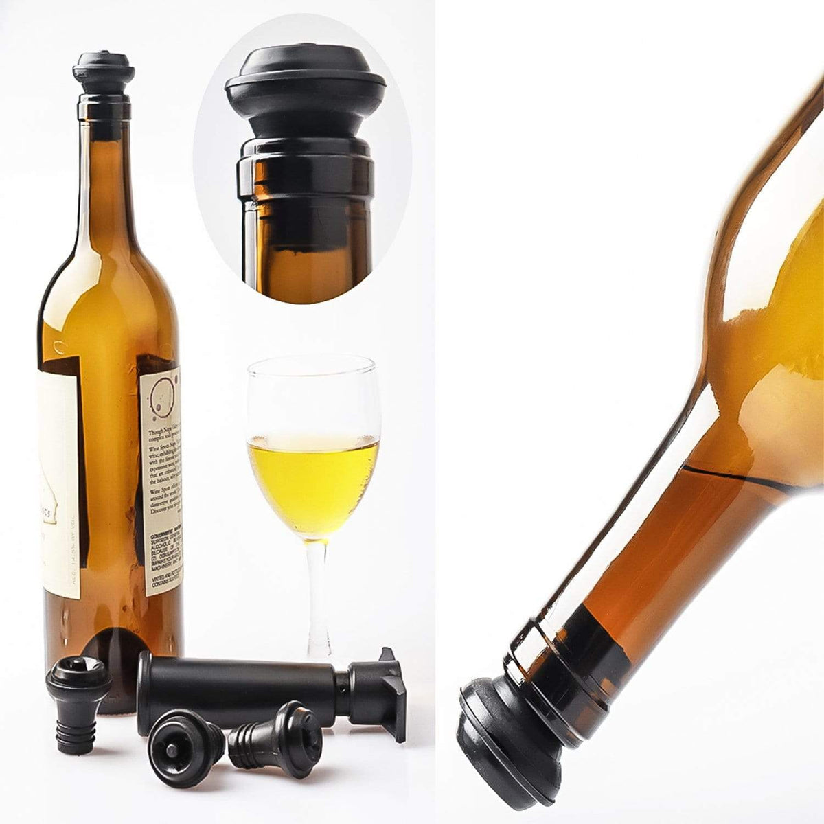 Wine Saver Vacuum Pump &amp; Stoppers With Aerator