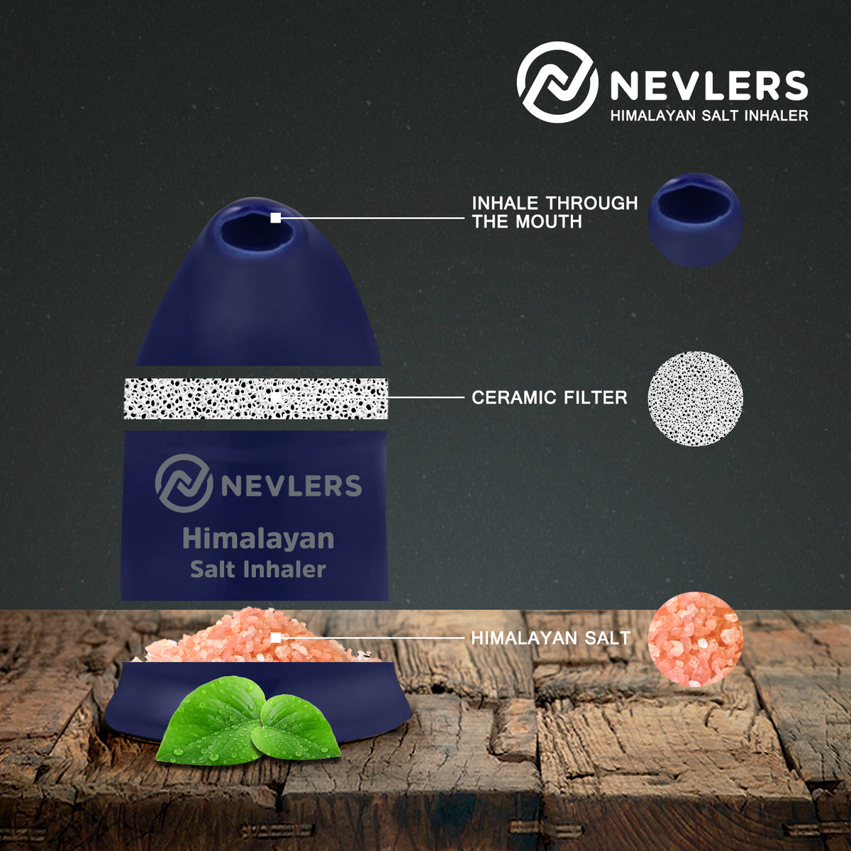 Nevlers Himalayan Salt Inhaler - Navy