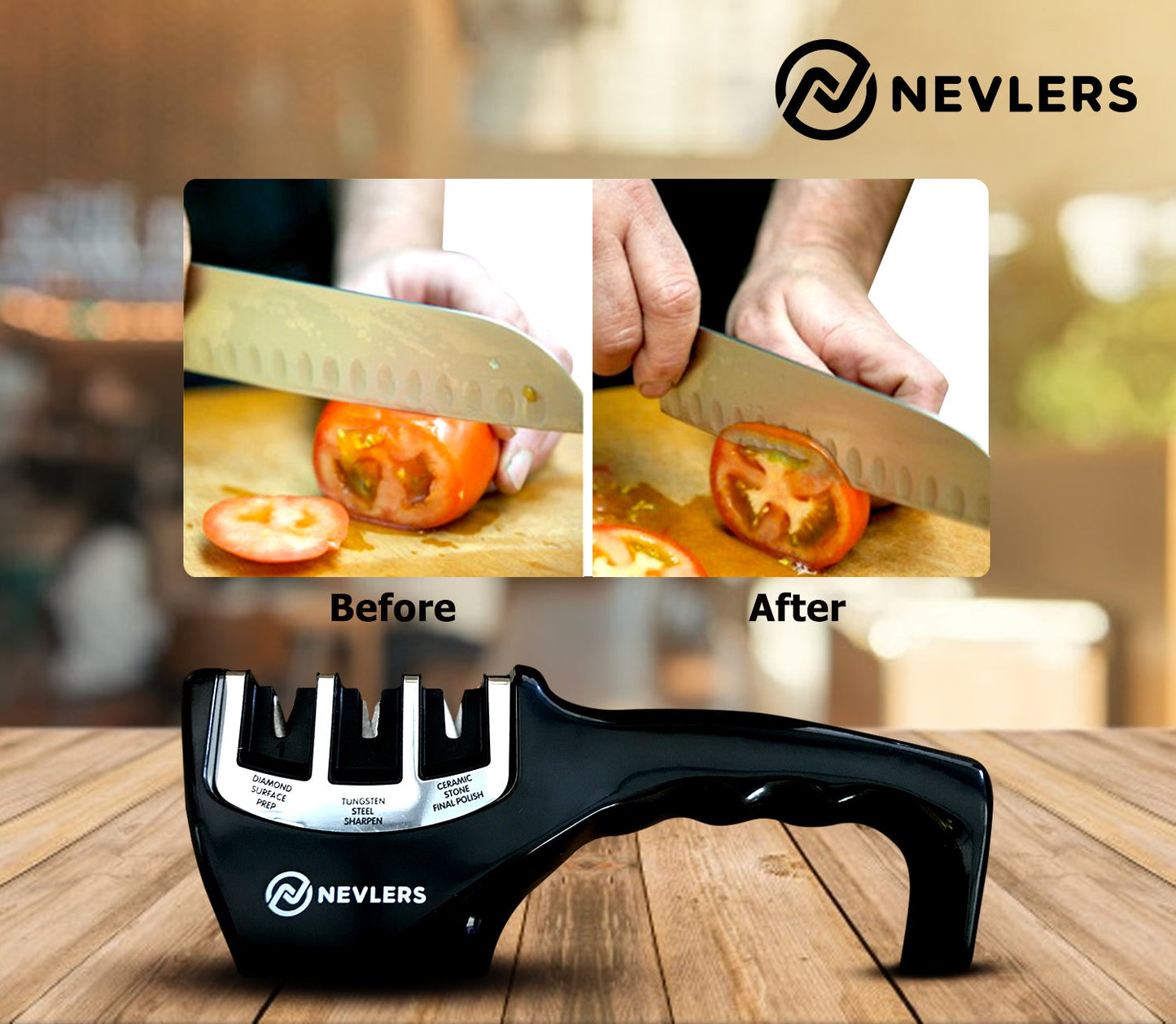 3 IN 1 Knife Sharpener & Gloves