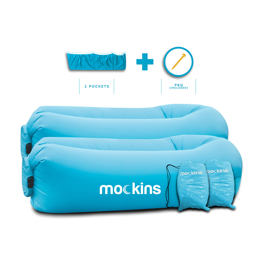 Inflatable Loungers - Blue/Blue 2 Pack