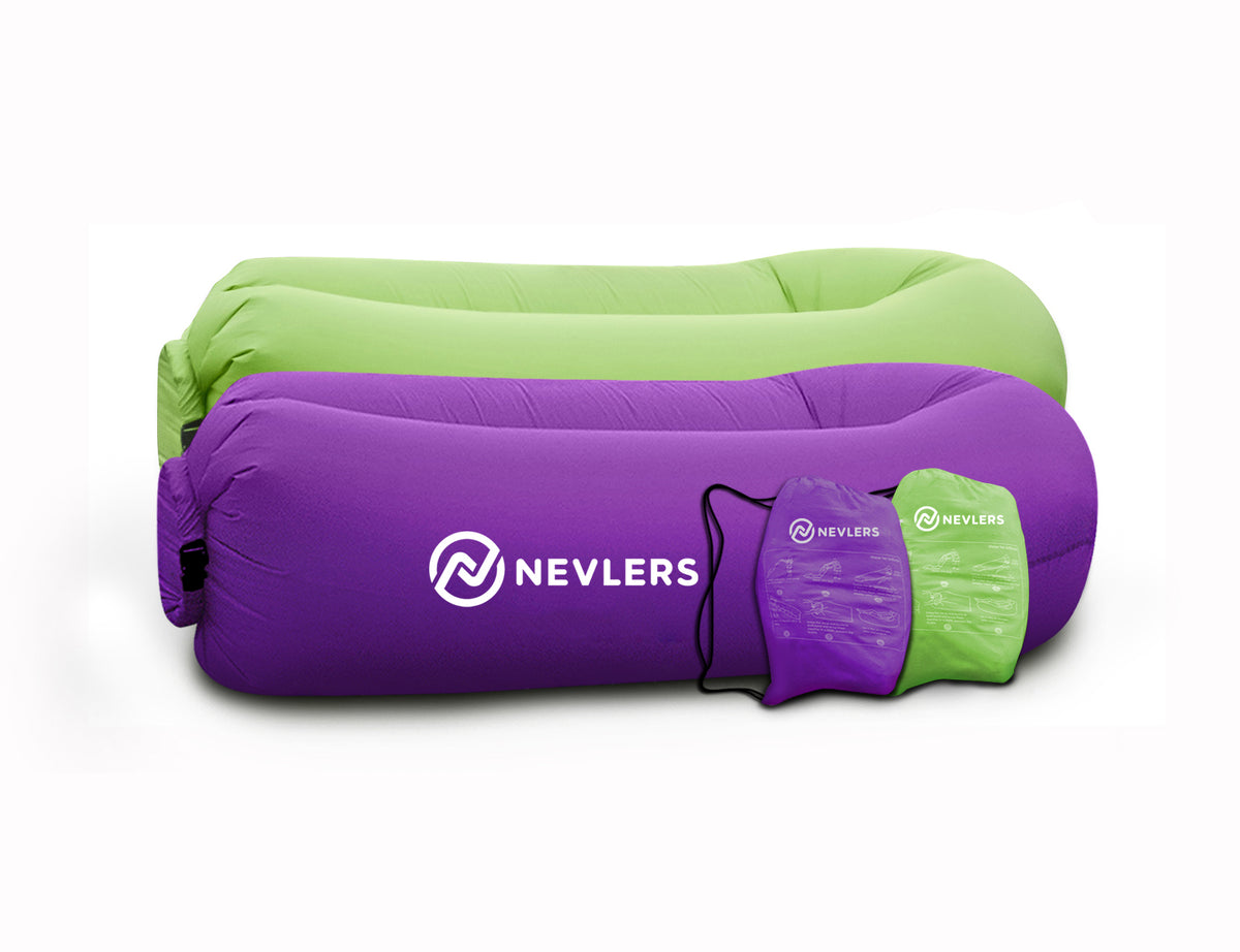 Inflatable Loungers - Green/Purple - 2 Pack