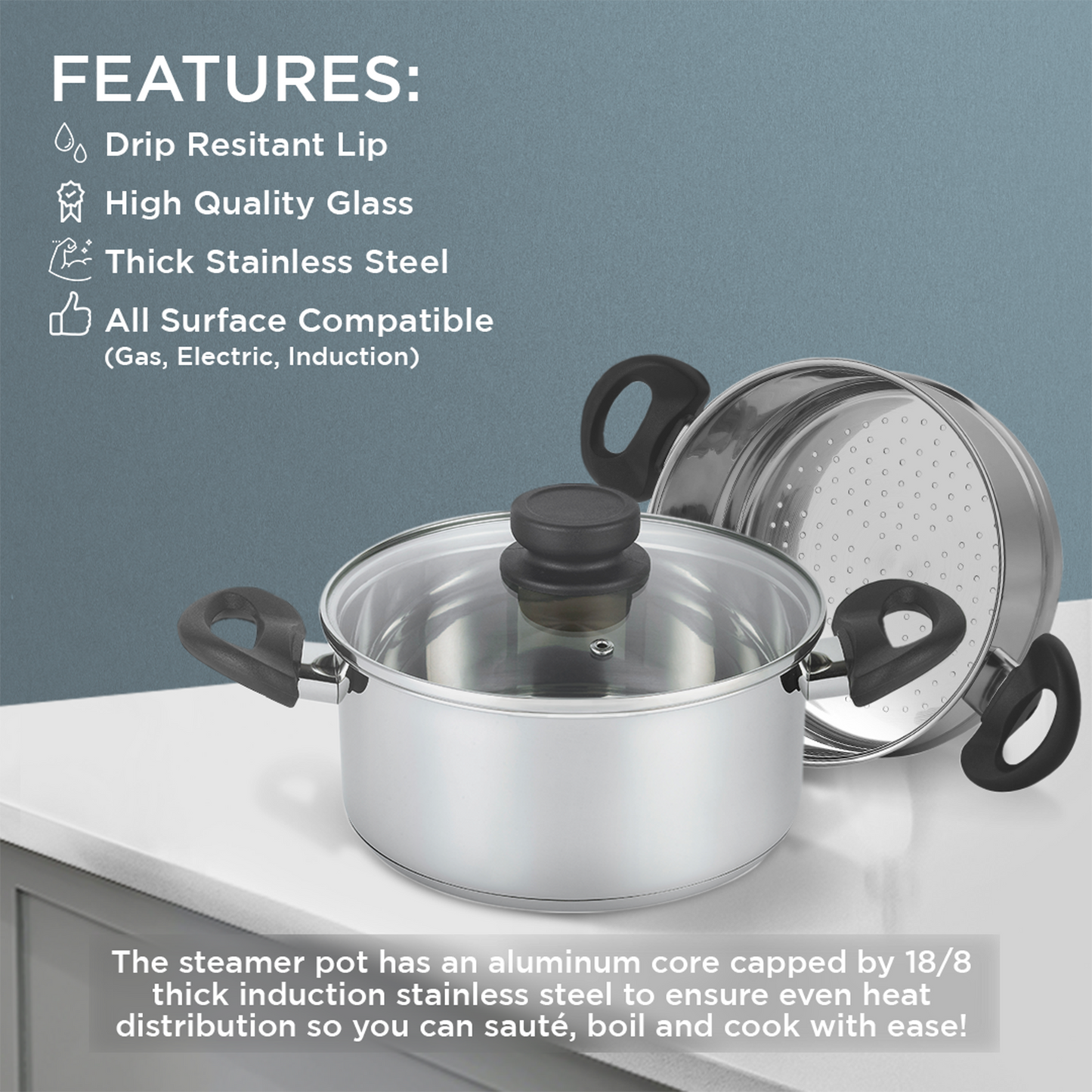 3 Qt Steamer Set With Lid