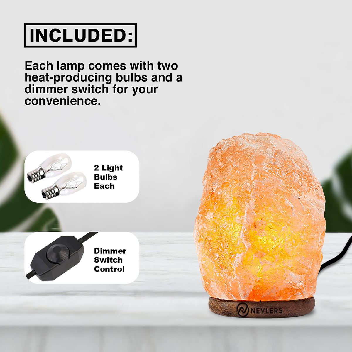 Himalayan Salt Lamp With Dimmer | Natural Shape - 3 Pack