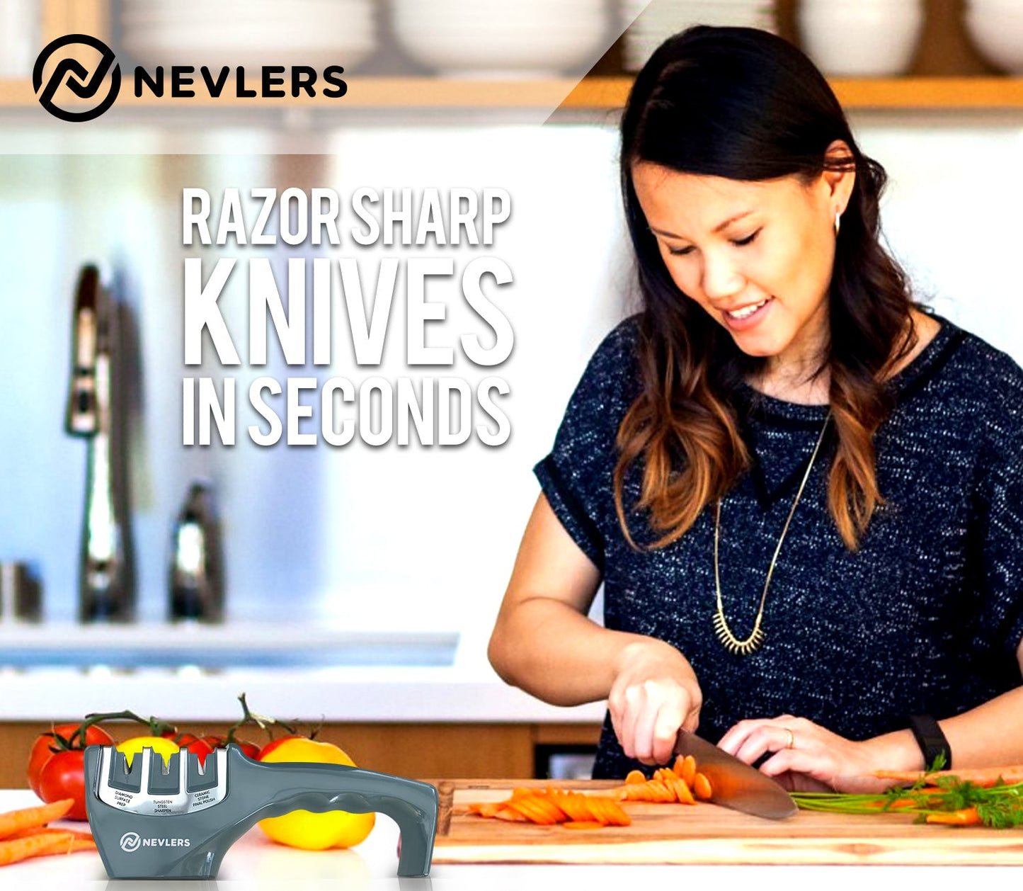 3 IN 1 Knife Sharpener & Gloves