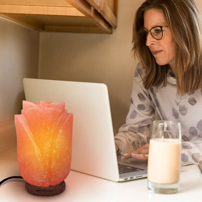 Nevlers Himalayan Salt Lamp - Unique Flower Shape