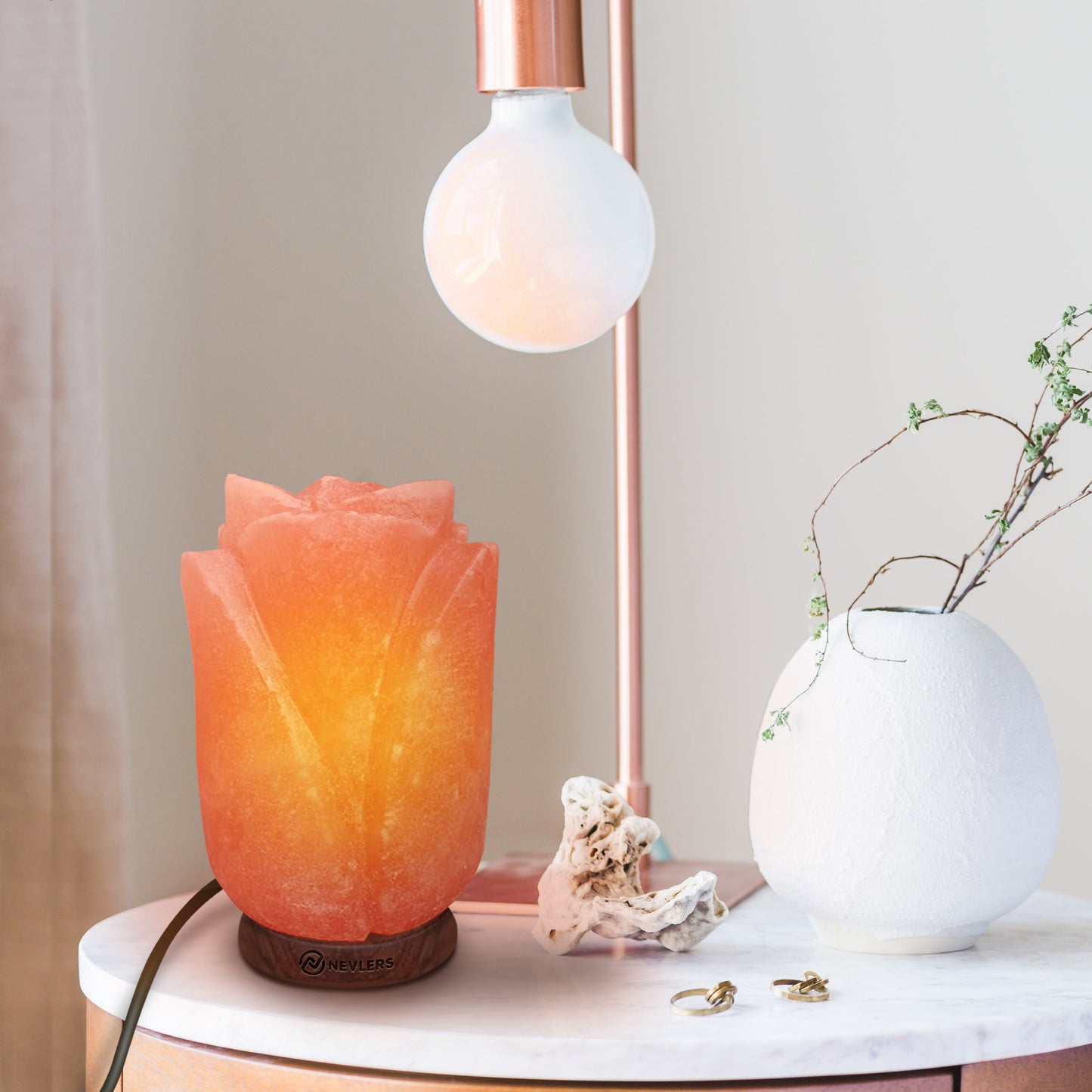 Nevlers Himalayan Salt Lamp - Unique Flower Shape