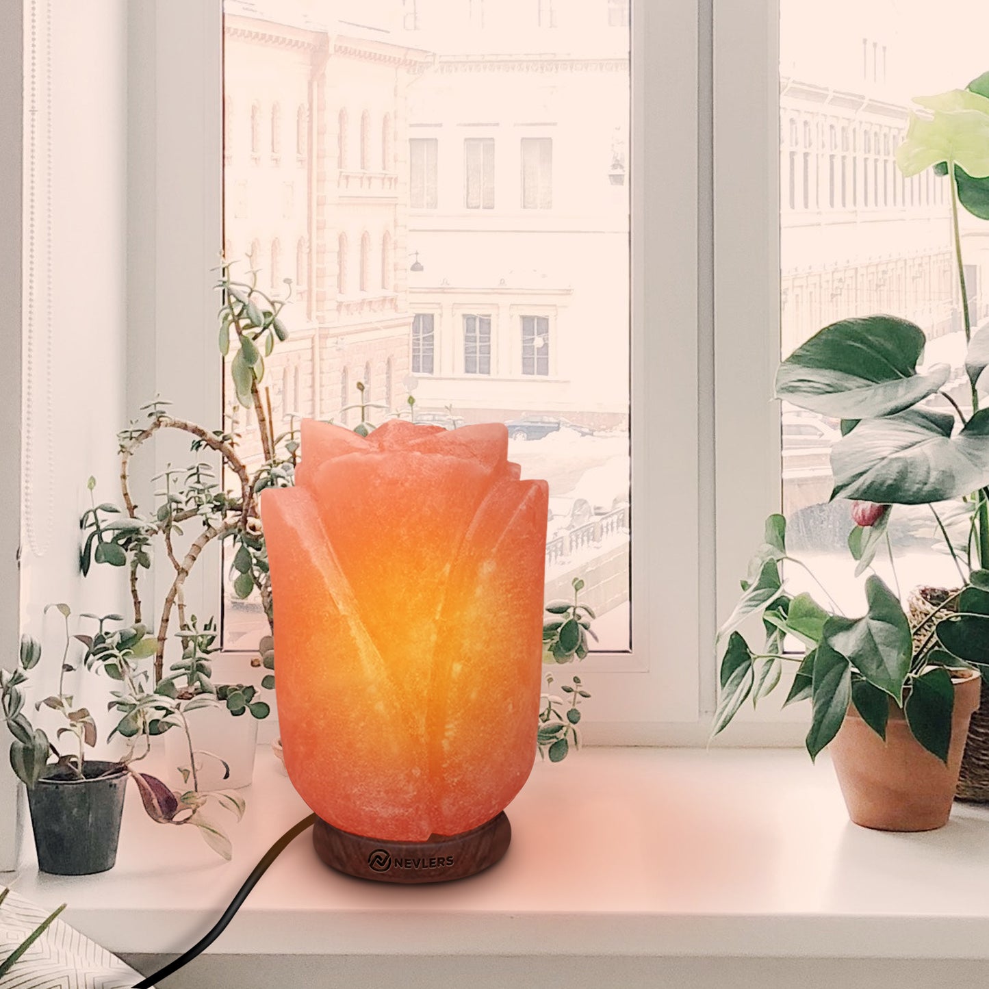 Nevlers Himalayan Salt Lamp - Unique Flower Shape