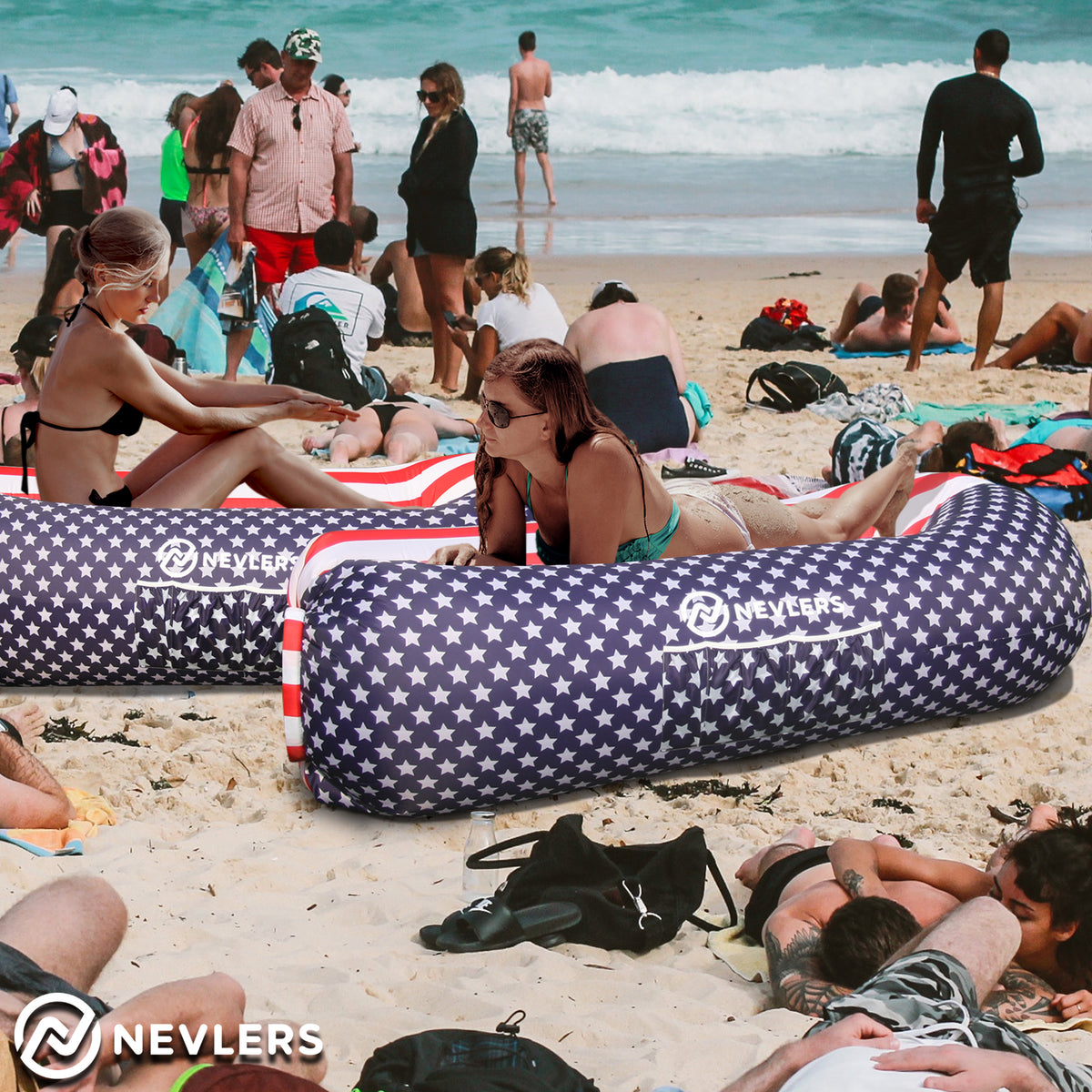 Inflatable Loungers - American Flag - 2 Pack