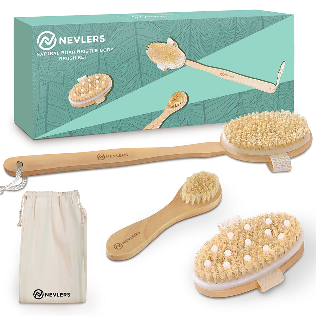 Boar Bristle Body Brush Set - Nevlers