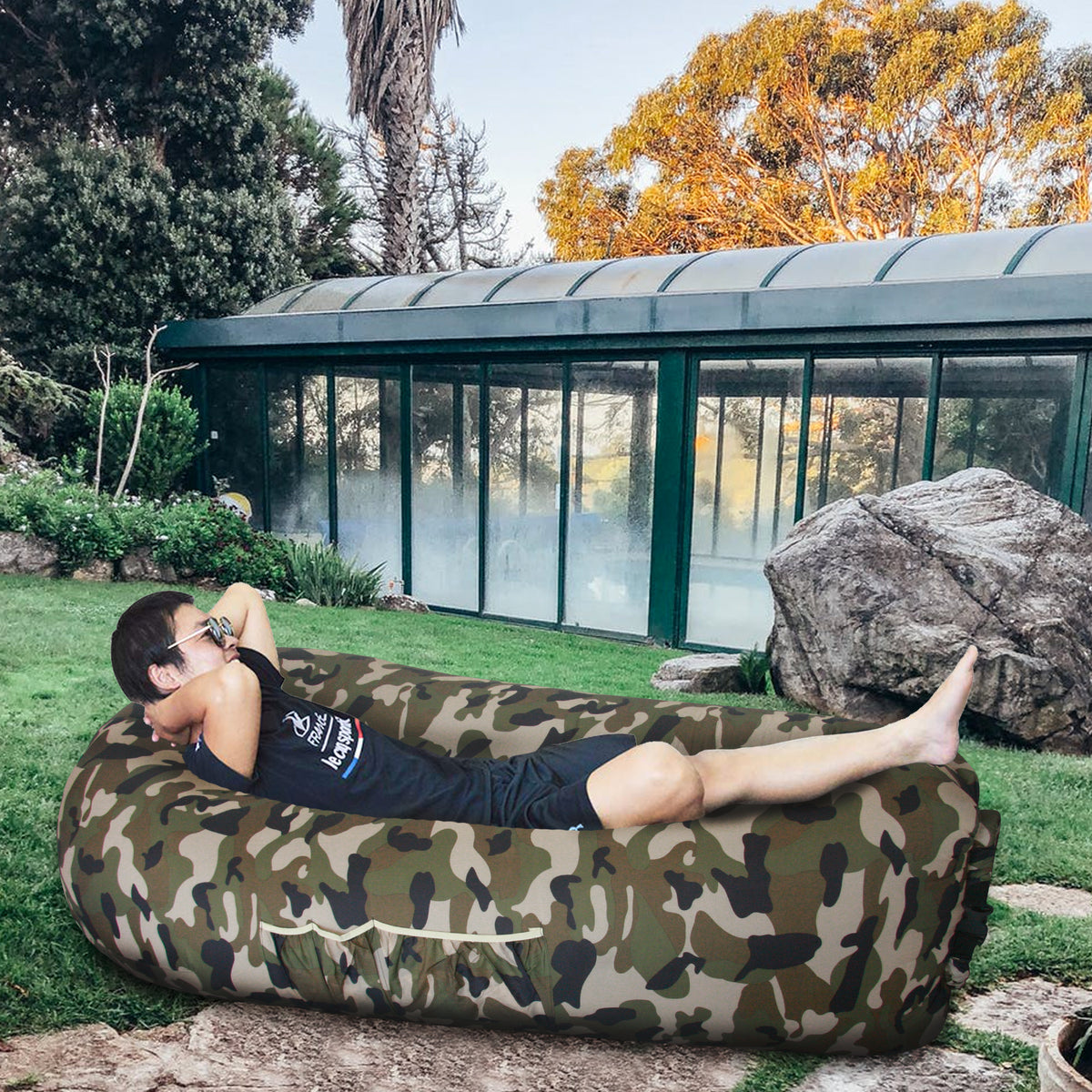 Inflatable Loungers - Green Camo - 2 Pack