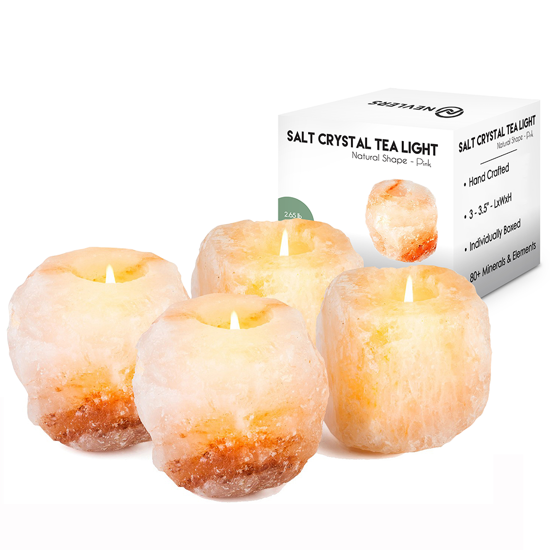 Himalayan Salt Tea-Light Holders 4 Pack - Pink