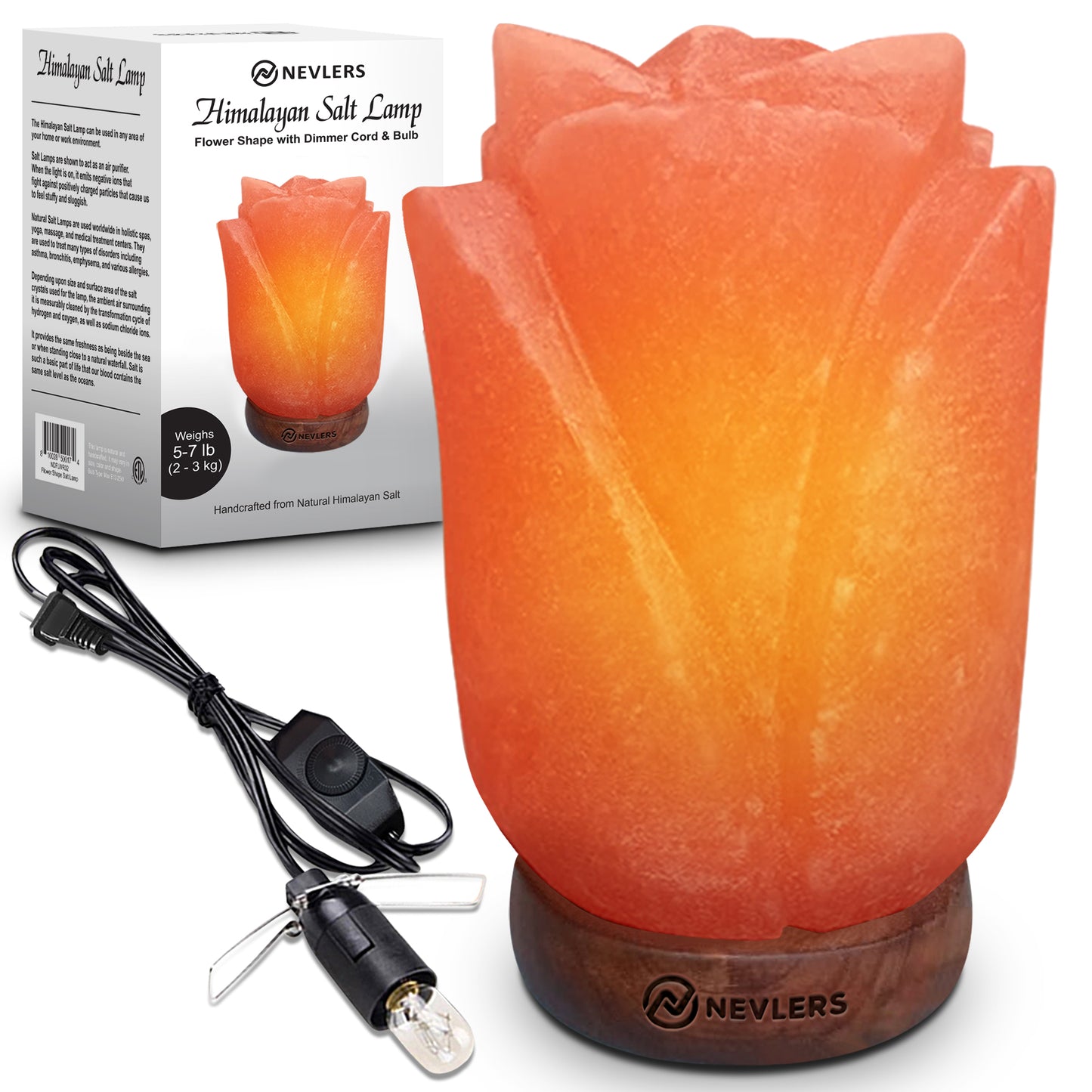 Nevlers Himalayan Salt Lamp - Unique Flower Shape