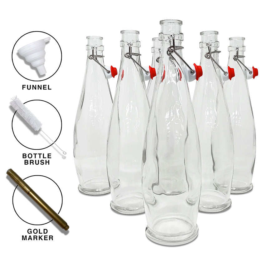 Swing Top Glass Bottle Sets | Teardrop Shape