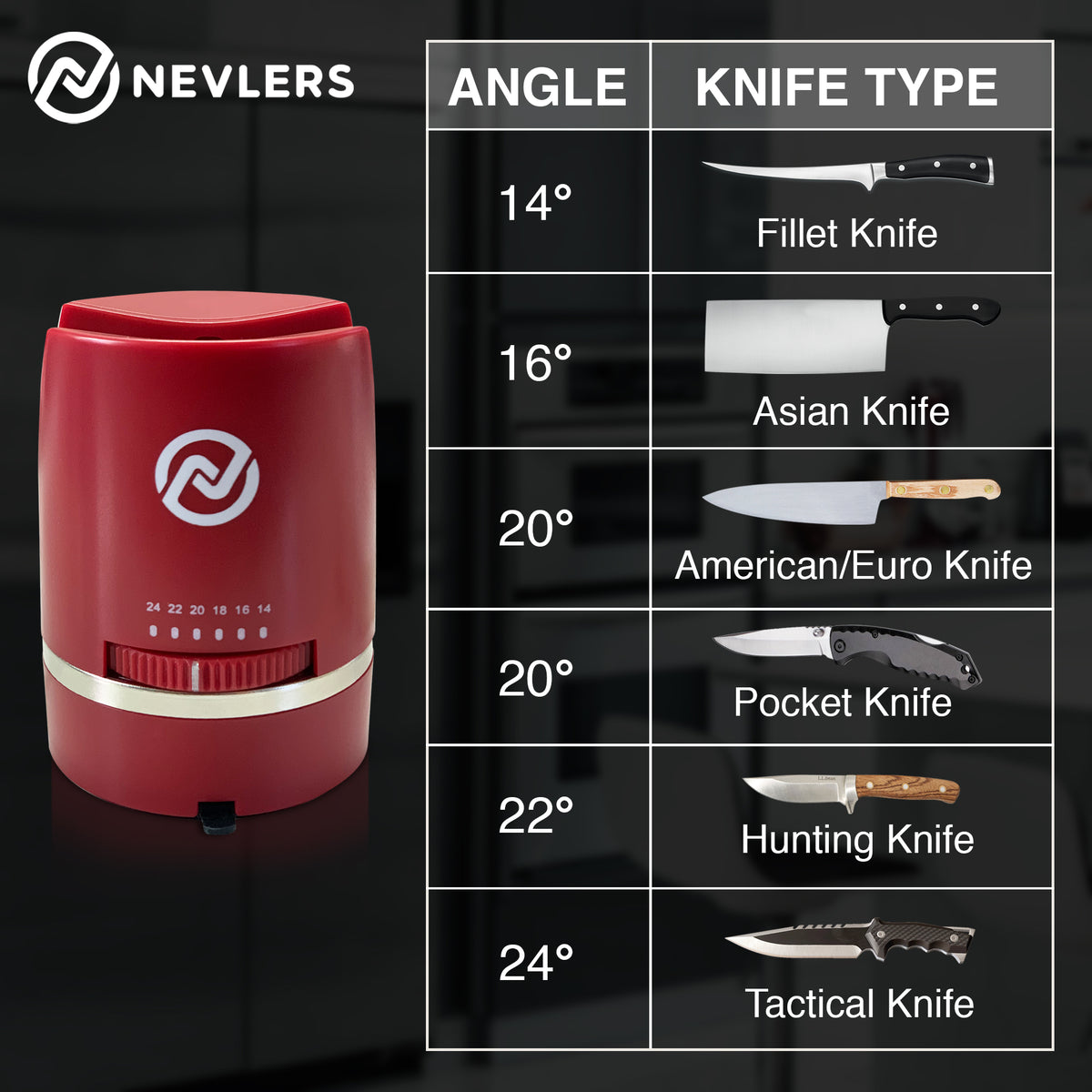 Adjustable Knife Sharpener - Red