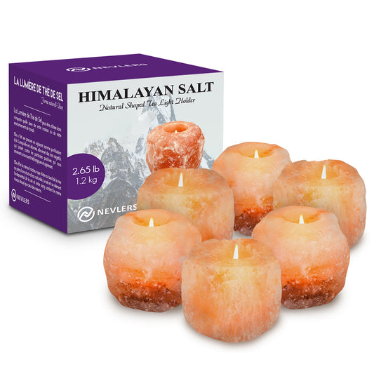 Nevlers Pink Himalayan Salt Tealight Holders | Natural Shape