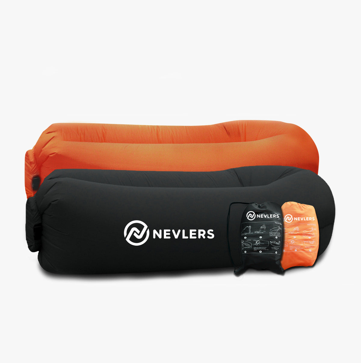 Inflatable Loungers - Orange/Black - 2 Pack