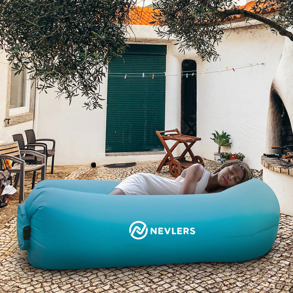 Inflatable Loungers - Blue/Green - 2 Pack - Nevlers