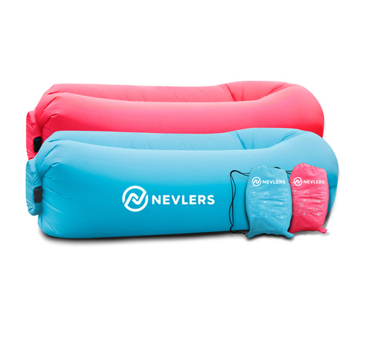 Inflatable Loungers - Blue/Pink - 2 Pack