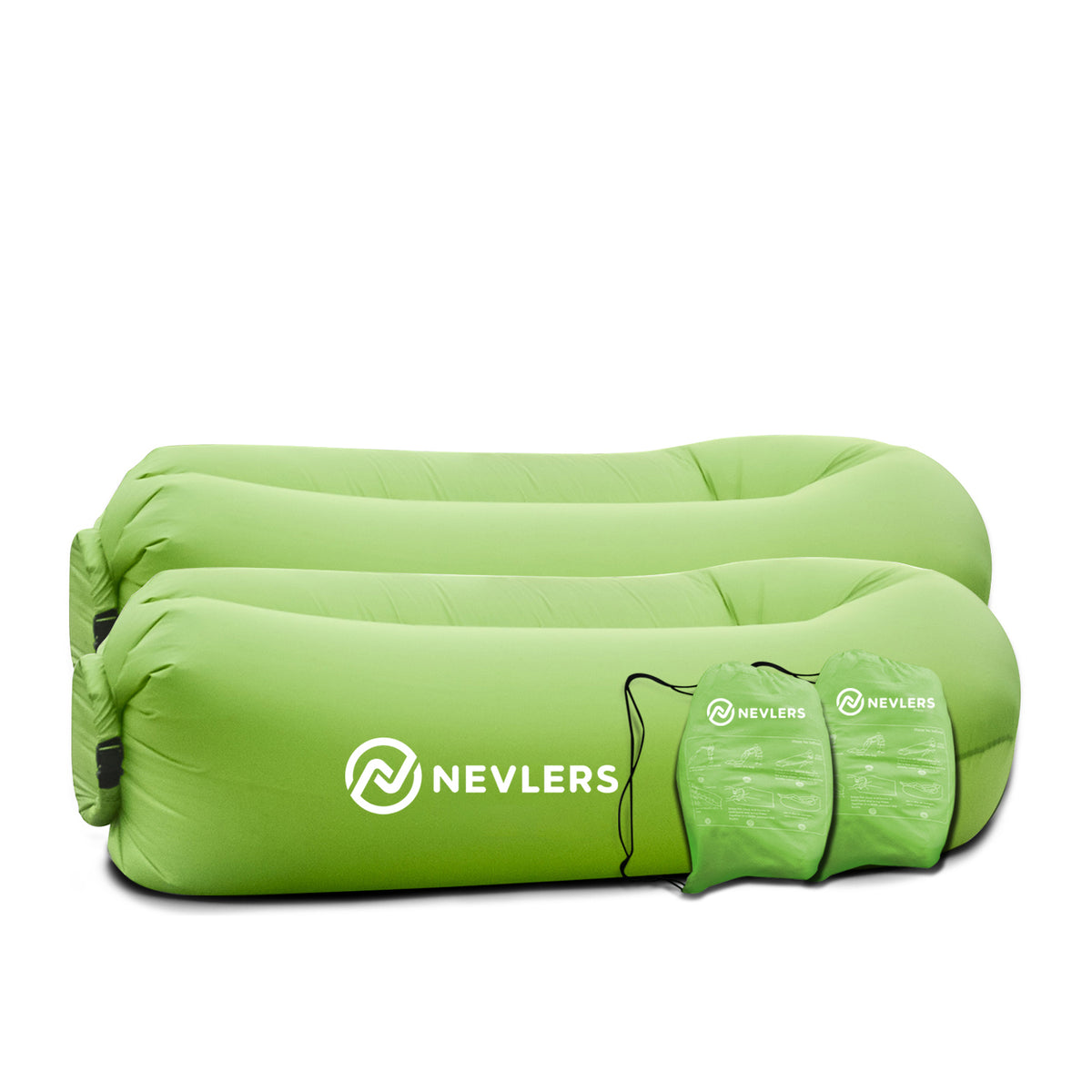 Inflatable Loungers - Green 2 Pack