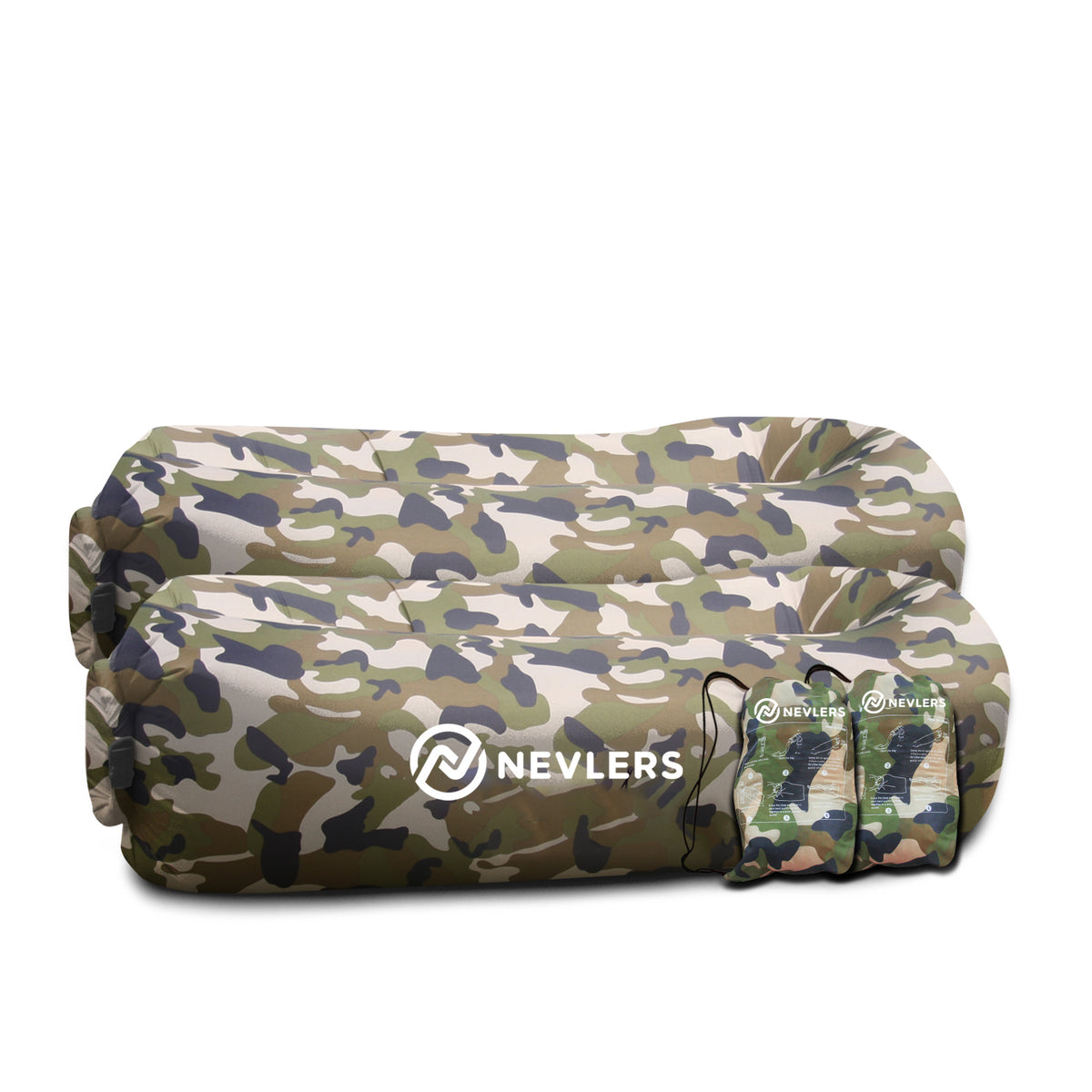 Inflatable Loungers - Green Camo - 2 Pack