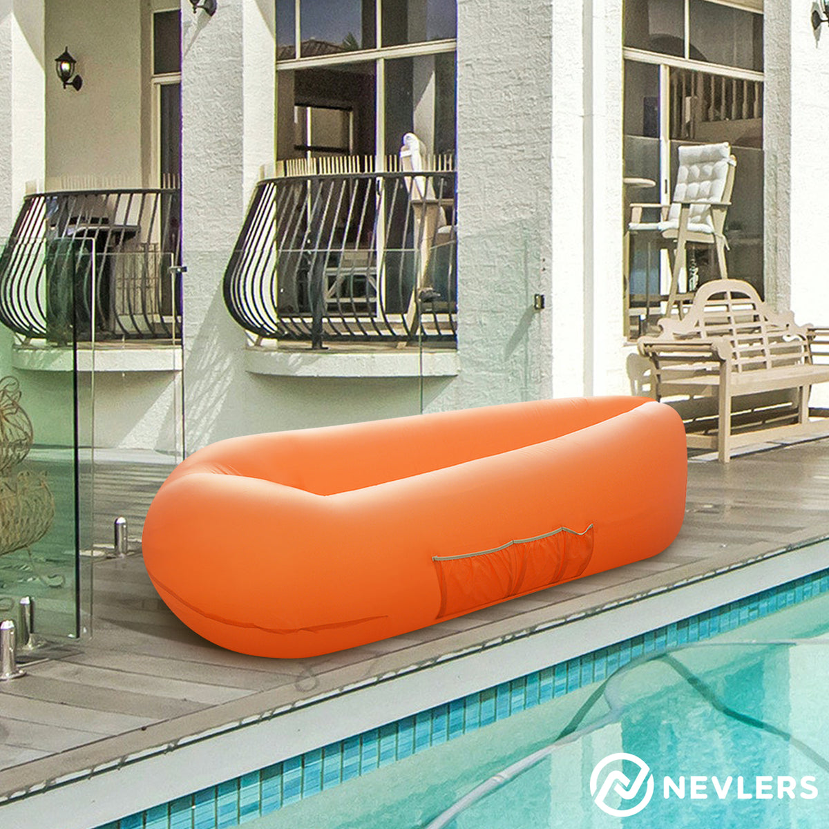 Inflatable Lounger - Orange - 1 Pack