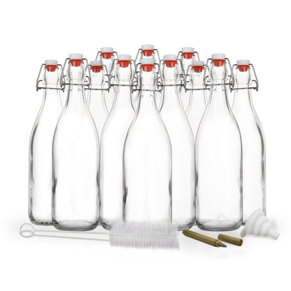 17  Oz. Swing Top Glass Bottles | Round Design